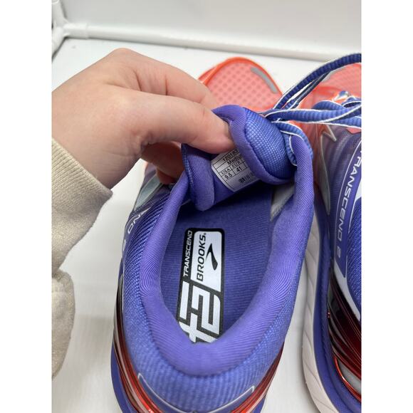 Brooks Transcend 2 Purple Salmon Coral Athletic Running Walking Womens Shoes 9.5 - Picture 5 of 7